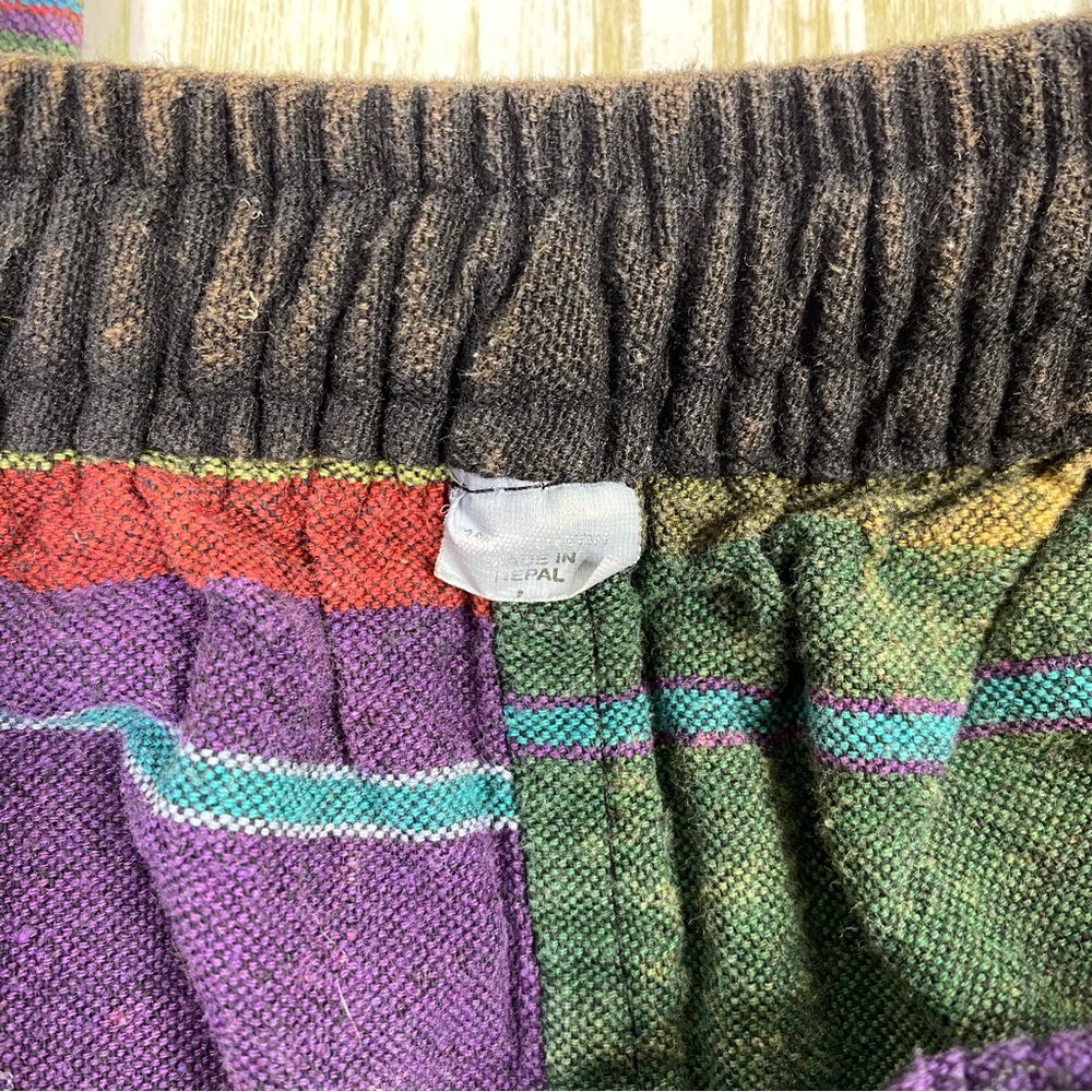 Patchwork Multicolor Pull On Cargo Trouser Pants - image 4